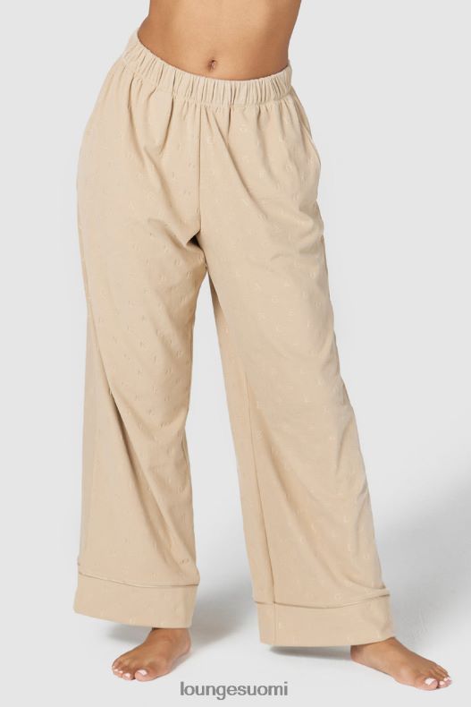 Lounge ylelliset kohokuvioidut pyjamahousut minkki vaatteet naiset D46R26959