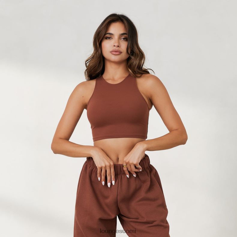 Lounge 365 sekunnin skin racerback toppi suklaa vaatteet naiset D46R26855