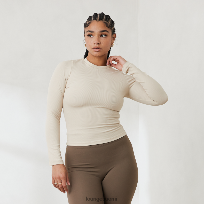 Lounge välttämätön pitkähihainen resoripaita kerma vaatteet naiset D46R26842