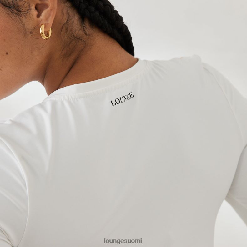 Lounge välttämätön pitkähihainen vetoketjullinen toppi luonnonvalkoinen vaatteet naiset D46R26850